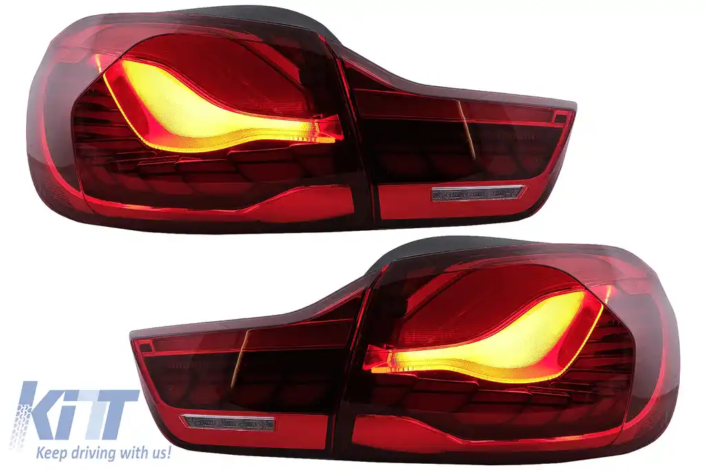 Stopuri OLED compatibil cu BMW Seria 4 F32 F33 F36 M4 F82 F83 (2013-03.2019) Rosu cu Semnal Dinamic Secvential-image-6097442