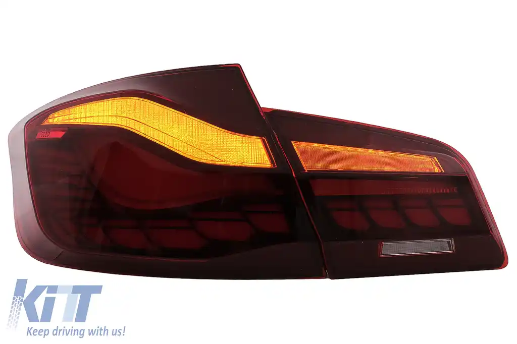 Stopuri OLED compatibil cu BMW Seria 5 F10 (2011-2017) Rosu Clar cu semnal dinamic-image-6096140