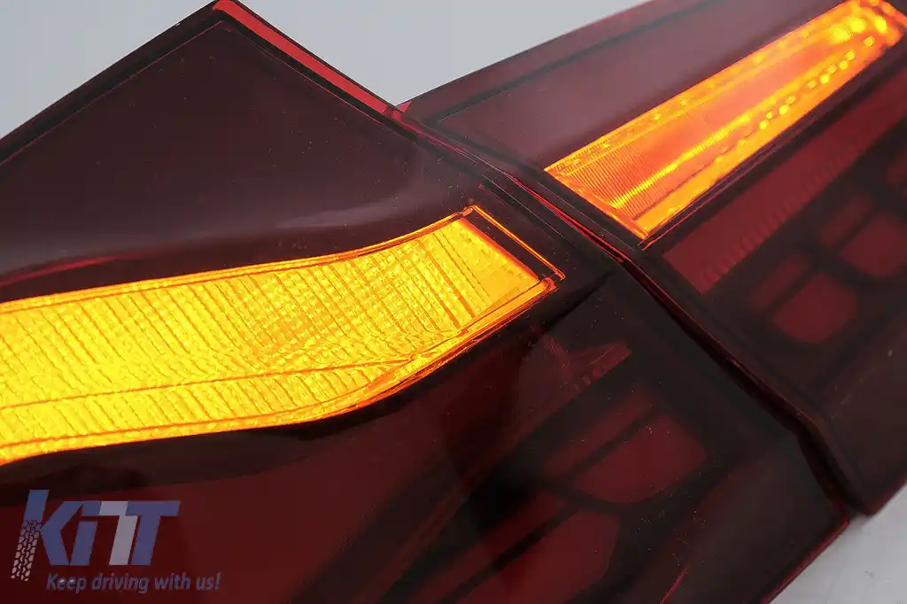 Stopuri OLED compatibil cu BMW Seria 5 F10 (2011-2017) Rosu Clar cu semnal dinamic-image-6096143