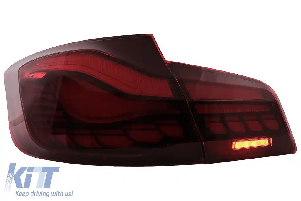 Stopuri OLED compatibil cu BMW Seria 5 F10 (2011-2017) Rosu Clar cu semnal dinamic-image-6096144