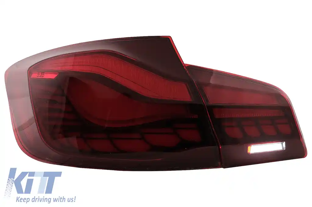 Stopuri OLED compatibil cu BMW Seria 5 F10 (2011-2017) Rosu Clar cu semnal dinamic-image-6096146