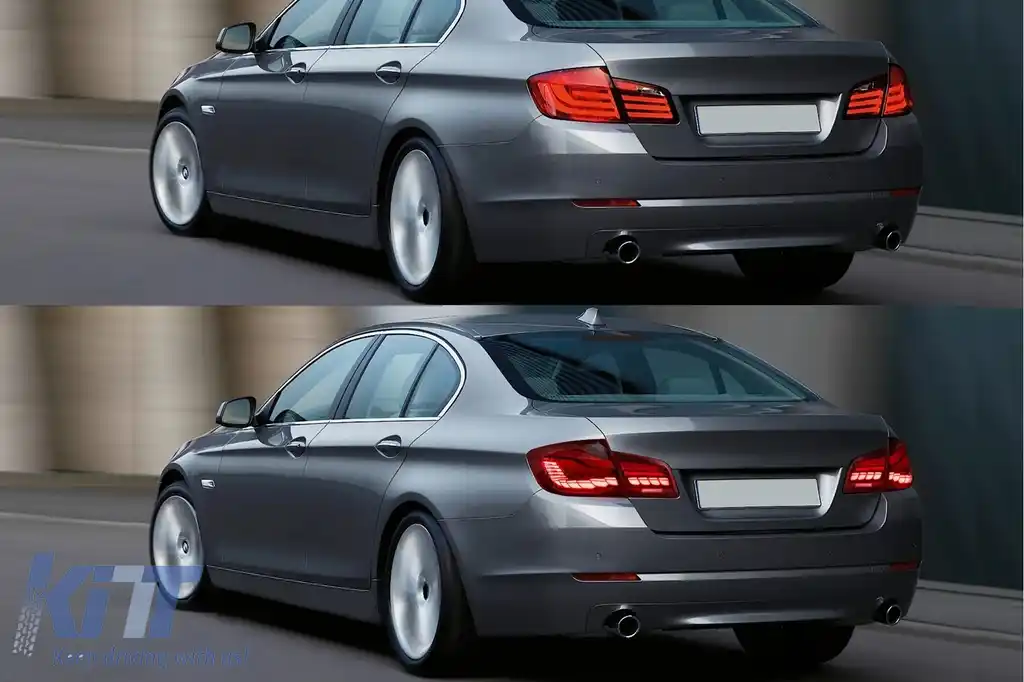 Stopuri OLED compatibil cu BMW Seria 5 F10 (2011-2017) Rosu Clar cu semnal dinamic-image-6096967