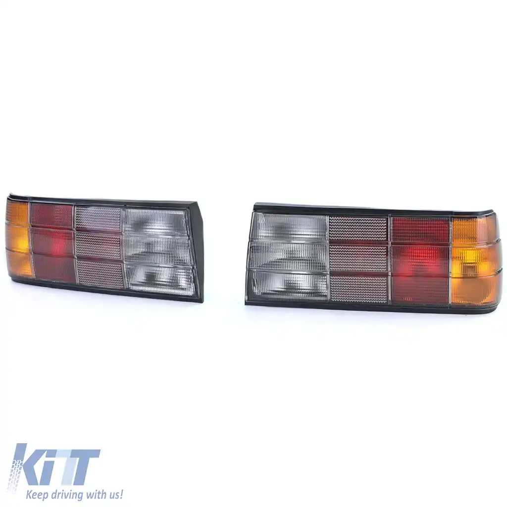 Stopuri spate negre fumurii, pereche, potrivite pentru BMW 3er E30 Limo Cabrio Touring 87-94-image-6261797