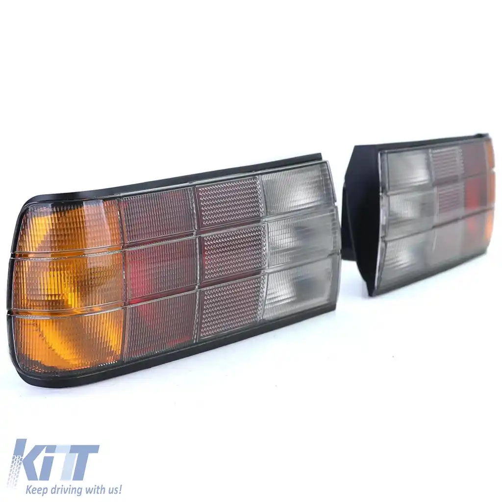 Stopuri spate negre fumurii, pereche, potrivite pentru BMW 3er E30 Limo Cabrio Touring 87-94-image-6261798