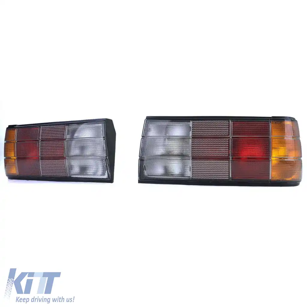 Stopuri spate negre fumurii, pereche, potrivite pentru BMW 3er E30 Limo Cabrio Touring 87-94-image-6261799