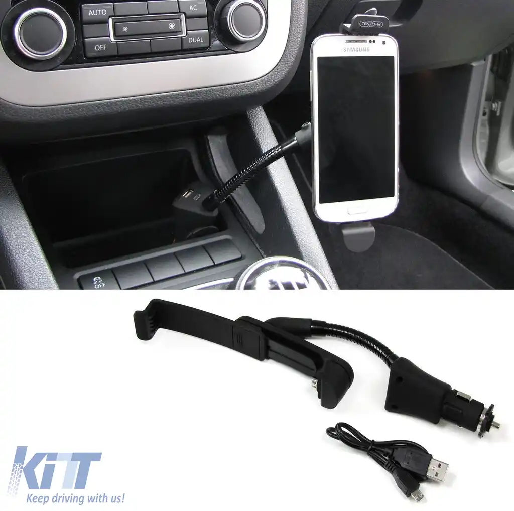 Suport activ pentru telefonul mobil în mașină cu stație de încărcare, potrivit pentru Samsung S4 S5 S6 S7 A3 A5-image-6198446