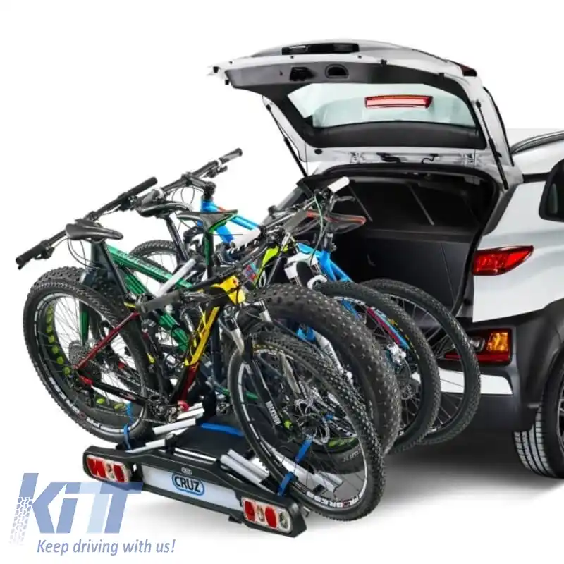 Suport de biciclete pentru remorcă Cruz Pivot R3 19 pini 940-516 negru, potrivit pentru 4 biciclete-image-6324893