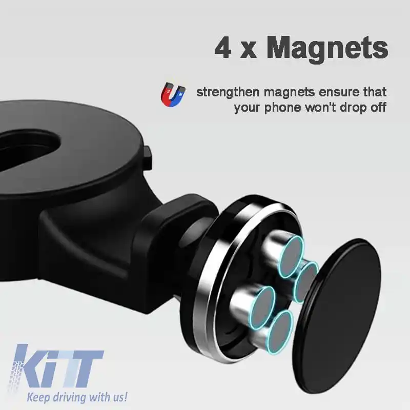 Suport Mobil Magnetic Potrivit pentru Tetiere pe Accesorii Mobile Negru 1 Bucată-image-6315281