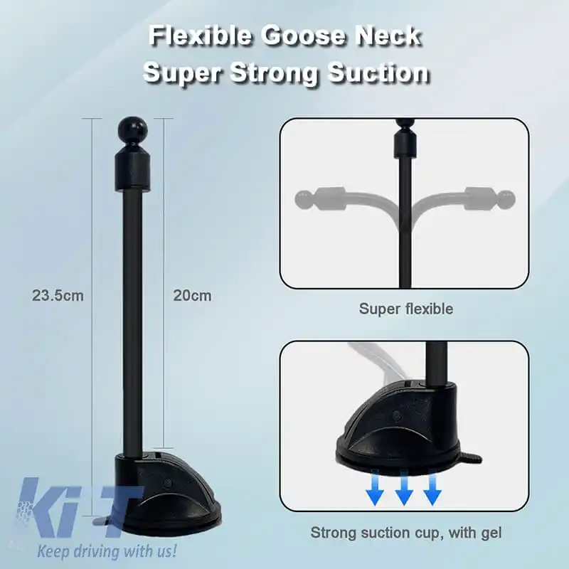 Suport mobil potrivit pentru parbriz cu ventuză și braț flexibil pe accesorii mobile negru 1 bucată-image-6315345