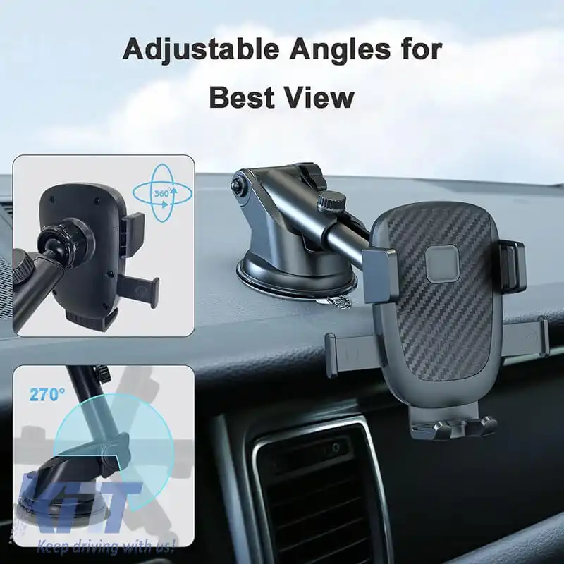 Suport mobil potrivit pentru tabloul de bord cu cârlige și unghi ajustabil pe accesorii mobile Negru 1 bucată-image-6316343
