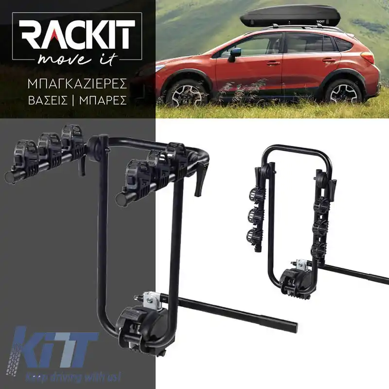 Suport pentru biciclete cu prindere pe towbar Rackit Hookit 3 RK502-3 Negru, potrivit pentru 3 biciclete-image-6314771