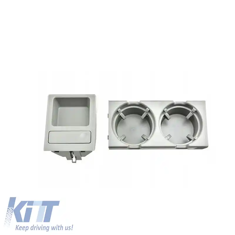 Suport pentru cană cu suport pentru monede, potrivit pentru BMW 3 E46 Gri S9922-image-6296847