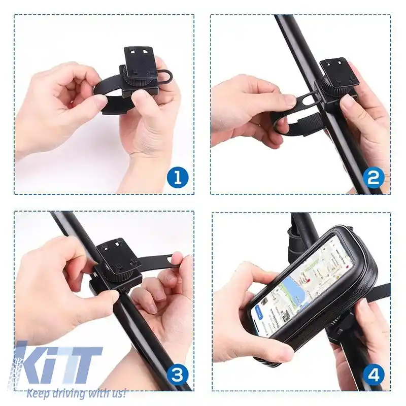Suport pentru telefon de bicicletă / motocicletă potrivit pentru instalarea clipului impermeabil-image-6294658