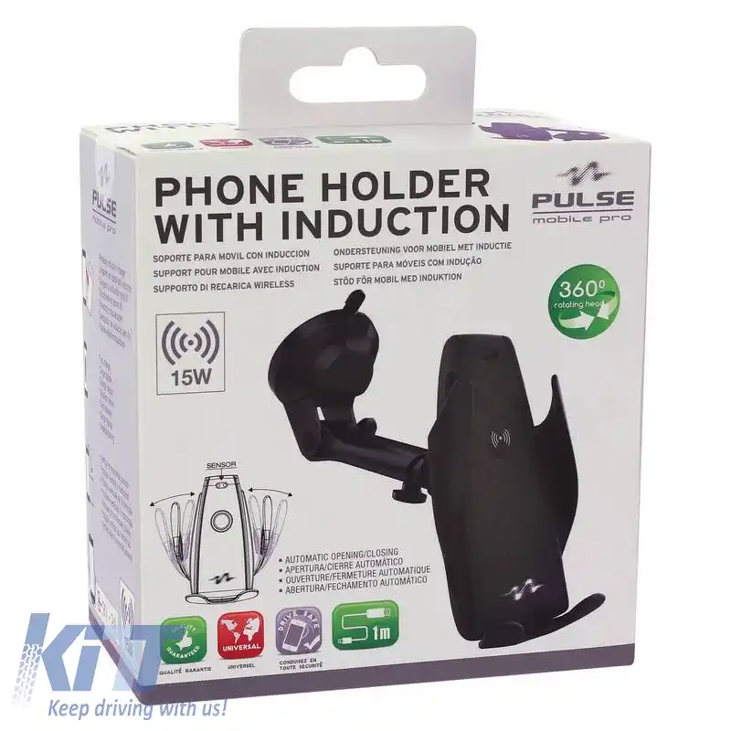 Suport Telefon Automatic Cu Încărcător Wireless Cu Ventuză Pulse Mobil CARHL14-image-6314494