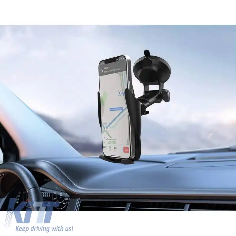 Suport Telefon Automatic Cu Încărcător Wireless Cu Ventuză Pulse Mobile CARHL14-image-6315568