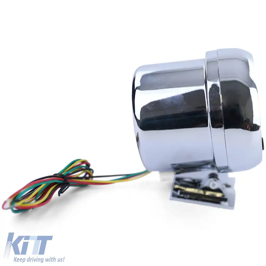 Tachometru de 3,5 inch Performance cromat cu lumina de schimbare și cadran din carbon-image-6194255