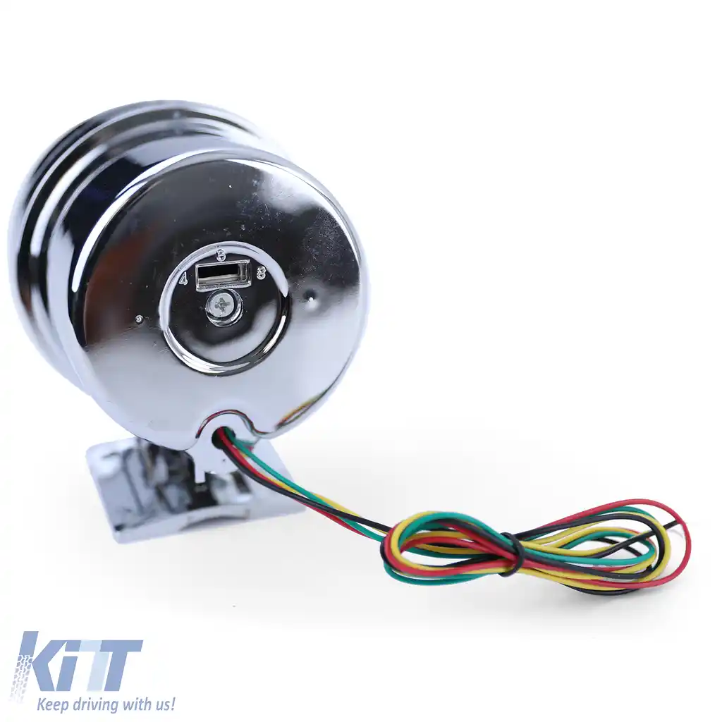 Tachometru de 3,5 inch Performance cromat cu lumina de schimbare și cadran din carbon-image-6194257
