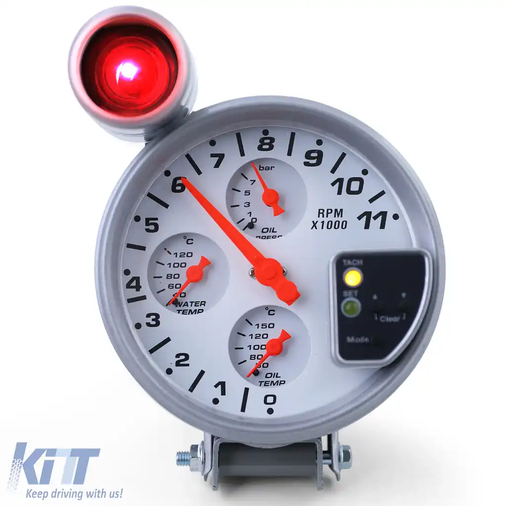 Tachometru de 5 inch pentru curse – temperatură ulei, temperatură apă, presiune ulei, lumina de schimbare-image-6194480