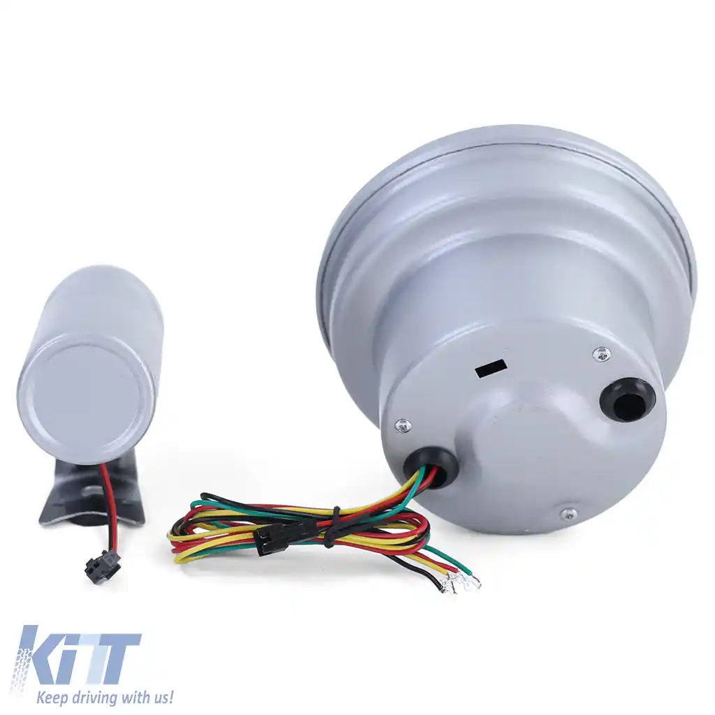 Tachometru de performanță de 5 inch, argintiu mat, cu lumină de schimbare și suport-image-6190344