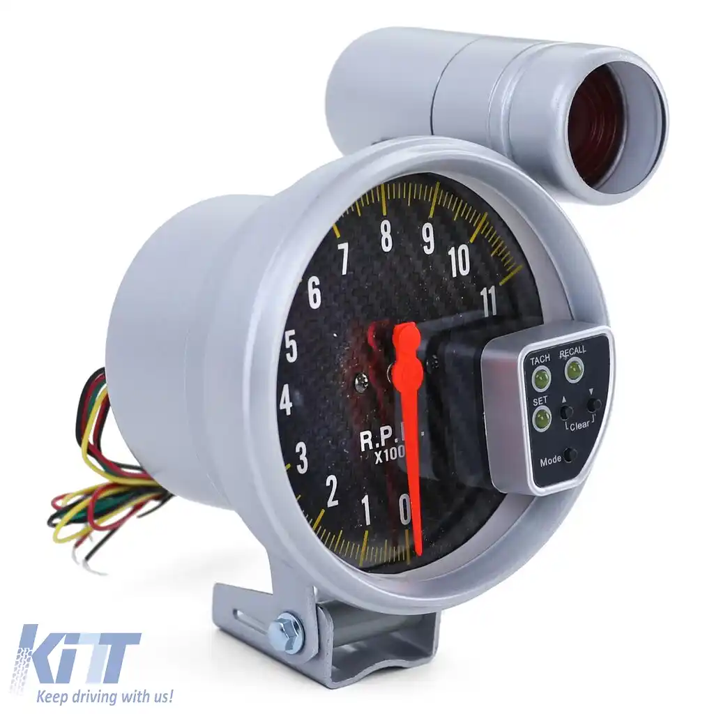 Tachometru de performanță din carbon cu lumină de schimbare și suport de 5 inci-image-6190863