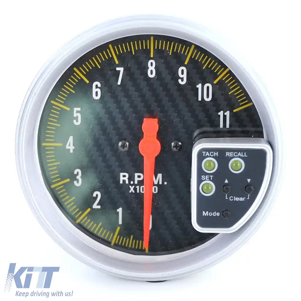 Tachometru de performanță din carbon cu lumină de schimbare și suport de 5 inci-image-6190867