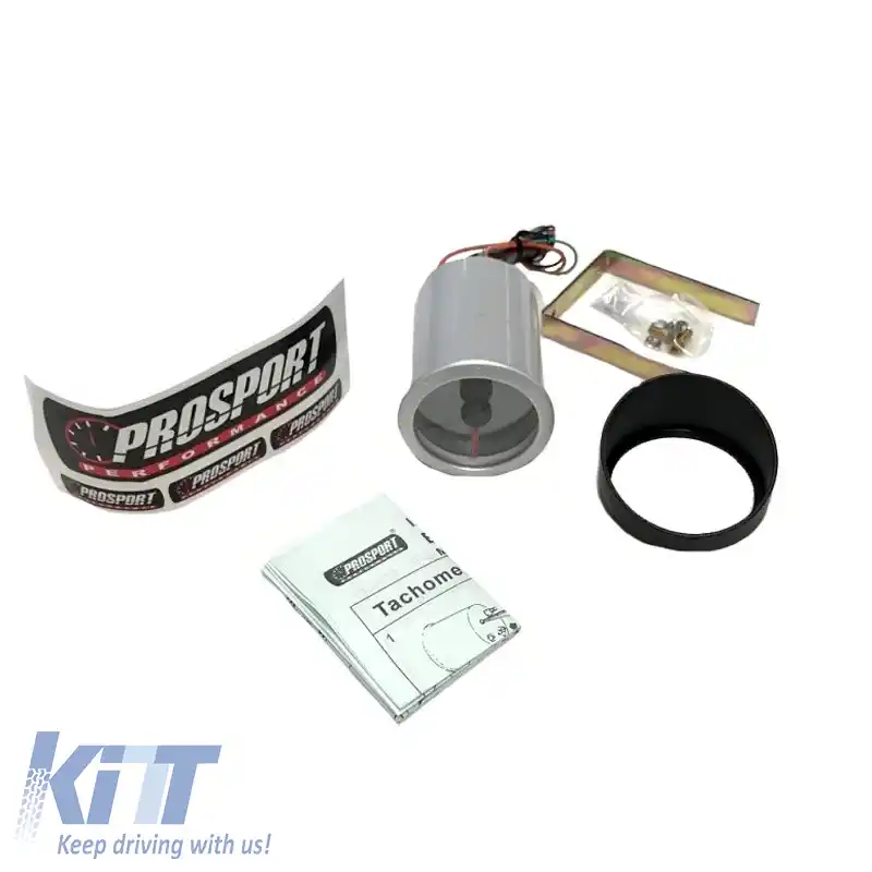 Tachometru R.P.M. Prosport Diamond Mirror Look Smoke 52mm 90 Scale Cu 7 Culori-image-6300810