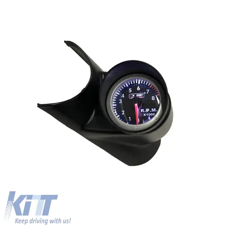 Tachometru R.P.M. Prosport Diamond Mirror Look Smoke 52mm 90 Scale Cu 7 Culori-image-6300812