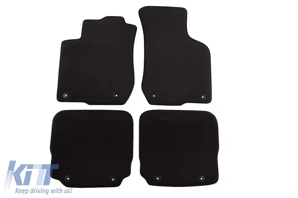 Tapițerie de podea textilă în trei straturi, potrivită pentru Audi A3 1998-2003, set de 4 bucăți, negru