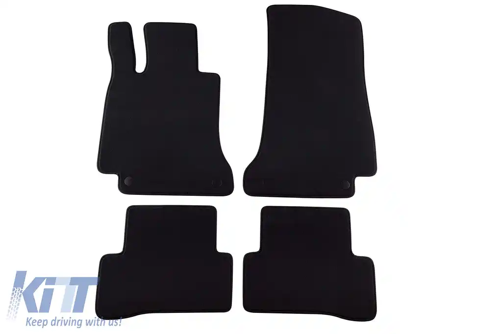 Tapițerie de podea textilă în trei straturi, potrivită pentru Mercedes C-Class W205 sedan, S205 break 2013-2020, set de 4 bucăți, negru