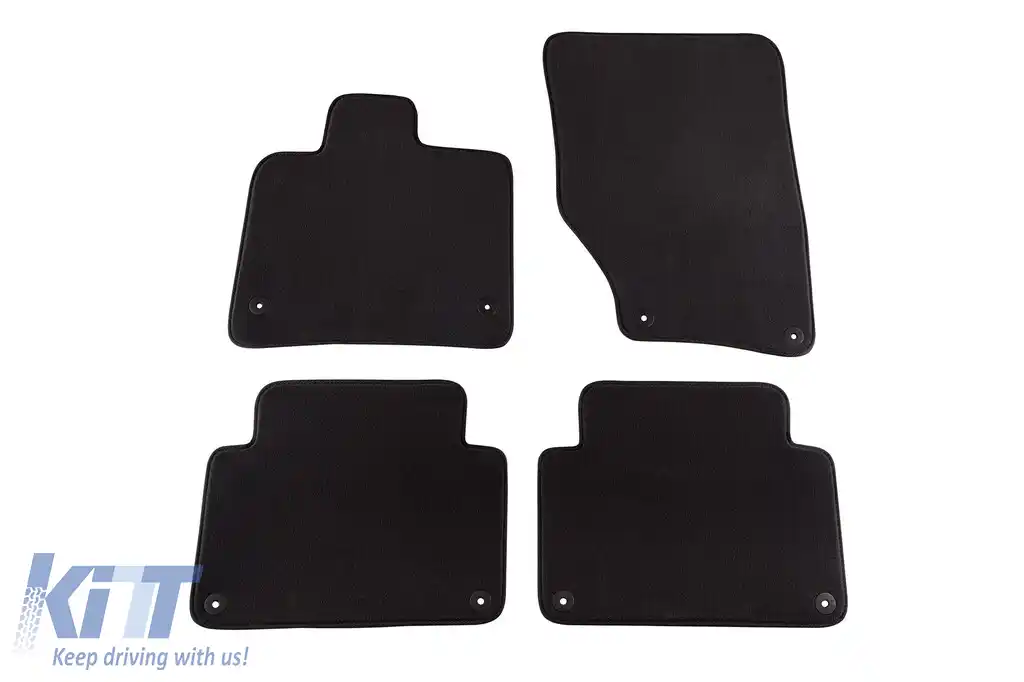 Tapițerie de podea textilă în trei straturi, potrivită pentru Audi Q7 2006-2015, set de 4 bucăți, negru
