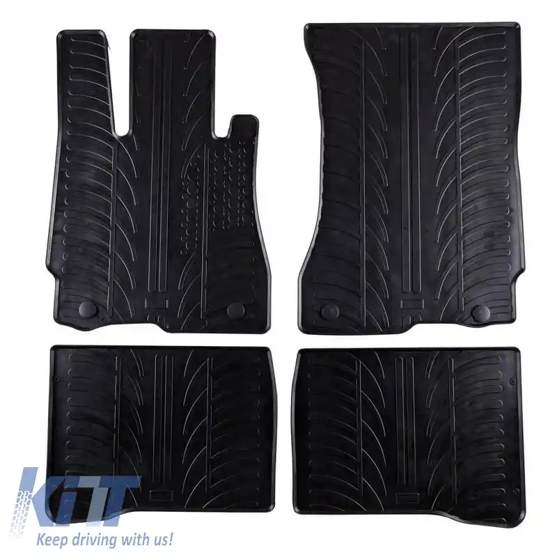 Tapițerie din cauciuc Gledring 0501 potrivită pentru Mercedes S-Class W221 2005-2013 Negru 4 Piese-image-6291406