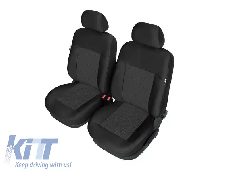 Tapițerie Kegel potrivită pentru două scaune frontale individuale de Ford Focus 2003-2014, negre cu model