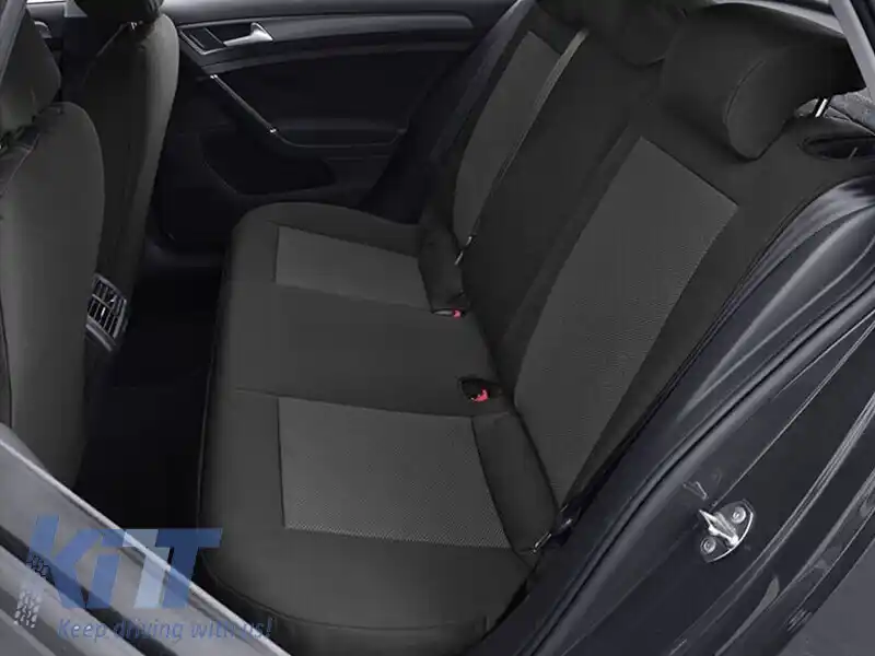 Tapițerie Kegel potrivită pentru scaunele din față + din spate ale Volkswagen Golf VII 2012-2019, negre cu model-image-6212223