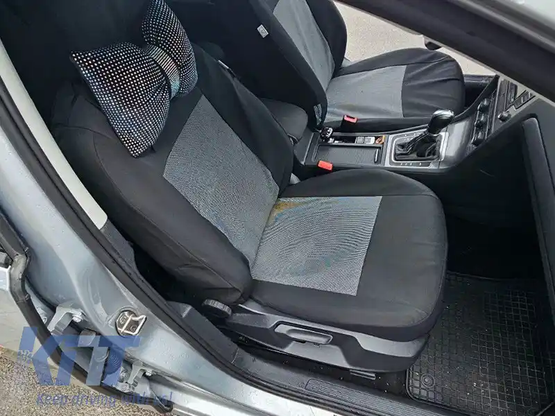 Tapițerie Kegel potrivită pentru scaunele din față + din spate ale Volkswagen Golf VII 2012-2019, negre cu model-image-6212224