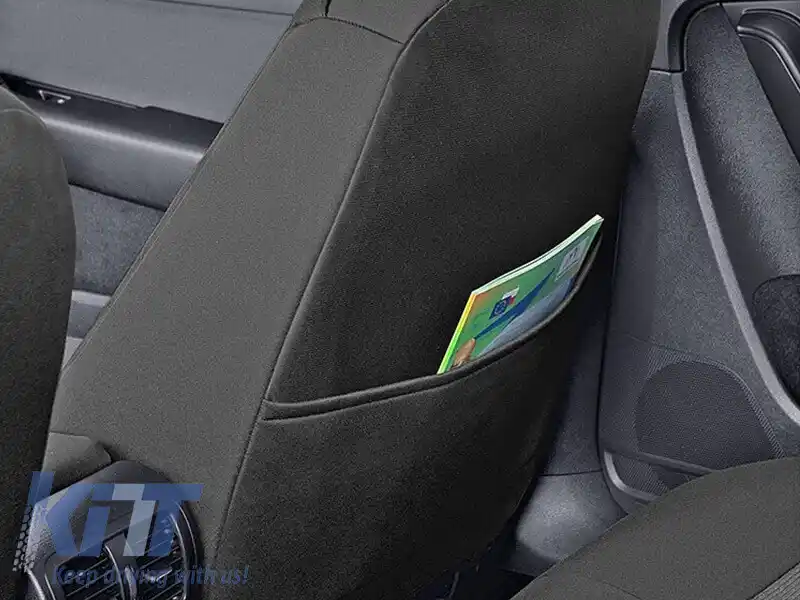 Tapițerie Kegel potrivită pentru scaunele din față + din spate ale Volkswagen Passat B7 2010-2014, neagră cu model-image-6212246