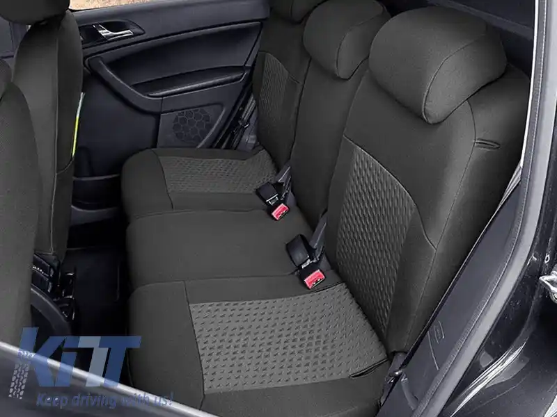 Tapițerie Kegel potrivită pentru scaunele din față + din spate ale Skoda Yeti 2013-2017, neagră cu model-image-6212252