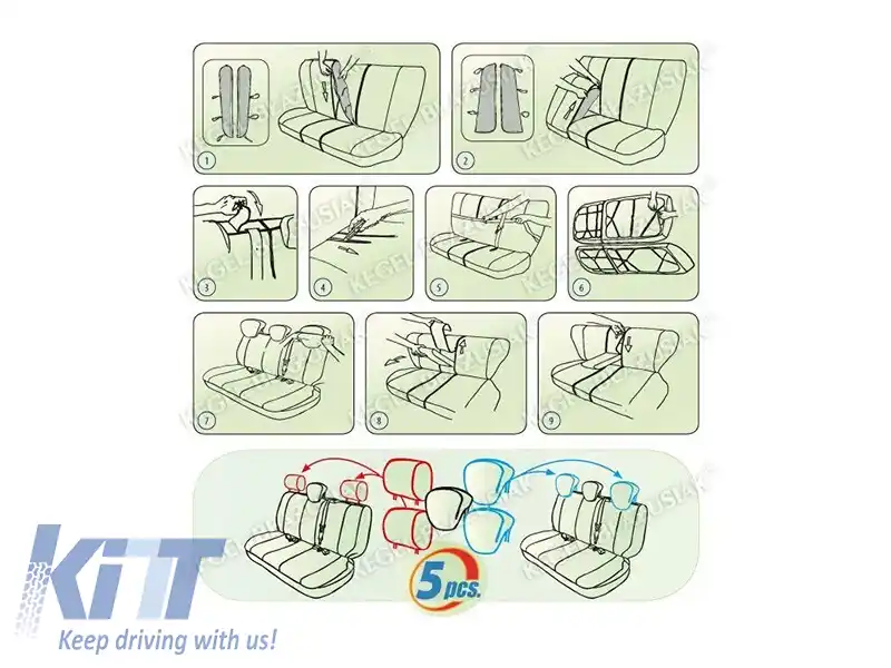 Tapițerie Kegel seria Apollo pentru bancheta din spate, neagră cu gri-image-6212156
