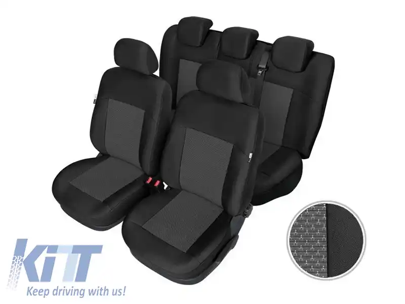 Tapițerie Kegel seria Apollo potrivită pentru două scaune frontale separate, neagră cu gri-image-6130129