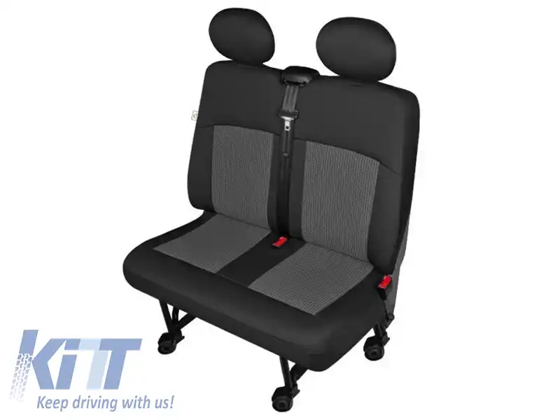 Tapițerie Kegel seria Apollo potrivită pentru scaun dublu frontal, neagră cu gri