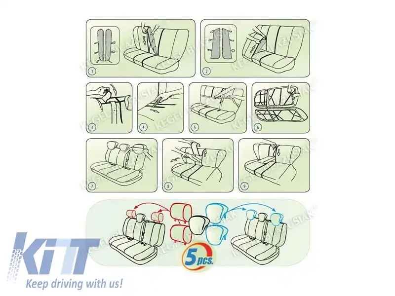 Tapițerie Kegel seria Ares pentru bancheta din spate, neagră cu gri-image-6212123