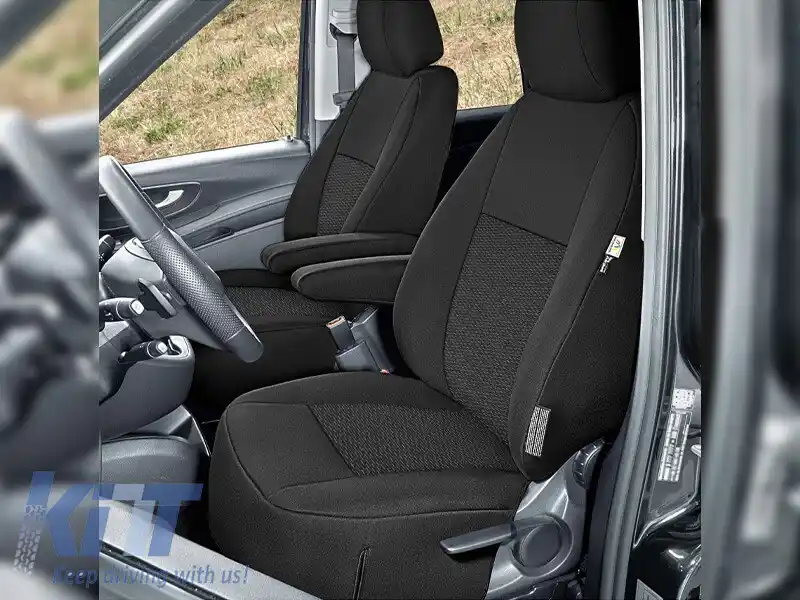 Tapițerie Kegel seria Ares potrivită pentru scaunele din față ale Mercedes Vito W447 după 2014 cu două scaune individuale, culoare grafit