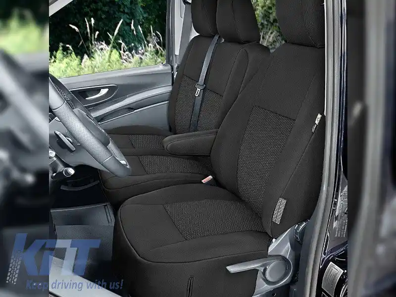 Tapițerie Kegel seria Ares potrivită pentru scaunele din față ale Mercedes Vito W447 după 2014 cu scaun simplu + dublu, culoare grafit