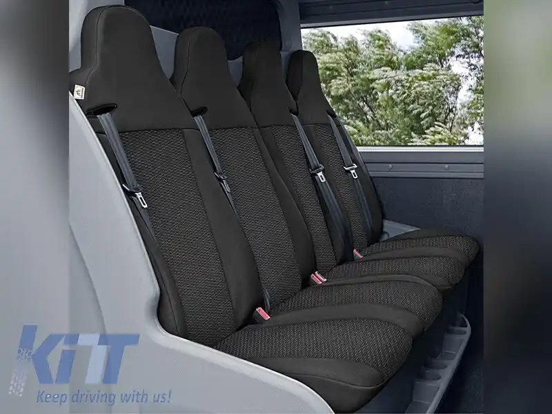 Tapițerie Kegel seria DV4 Tailor Made potrivită pentru rândul doi de scaune la Renault Master, Opel Movano, Nissan NV400 după 2010, neagră