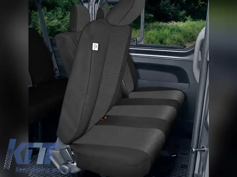 Tapițerie Kegel seria Tailor Made potrivită pentru bancheta triplă din spate a Renault Trafic, Opel Vivaro, Nissan NV300, Fiat Talento după 2014, neagră
