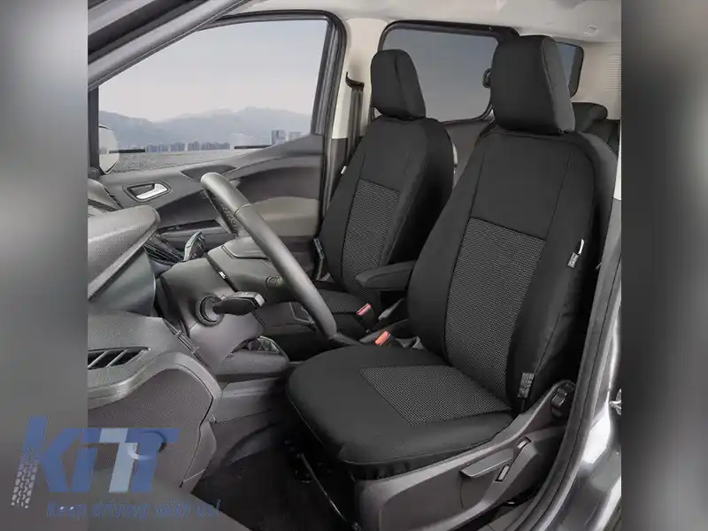 Tapițerie Kegel serie Tailor Made set pentru scaunele din față și din spate potrivit pentru Ford Transit Courier, Tourneo Courier 2014-2023, negru