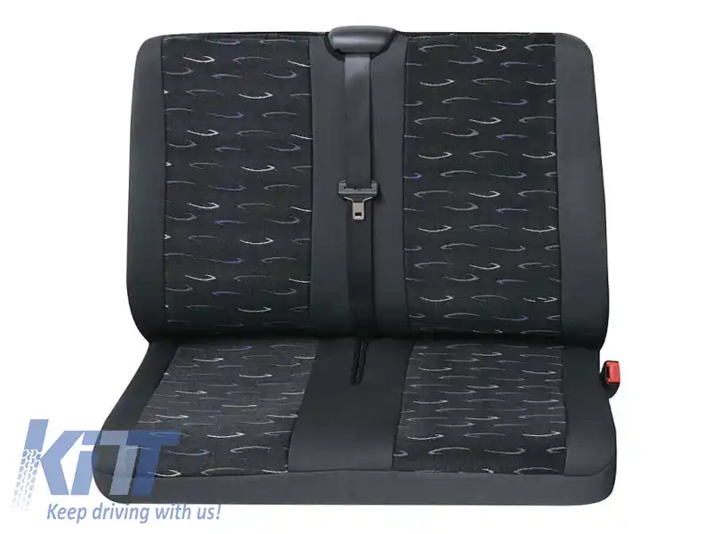 Tapițerie potrivită pentru modelul Profi 2 Petex Eco-Class pentru bancheta din spate dublă, gri cu ornamente albastre