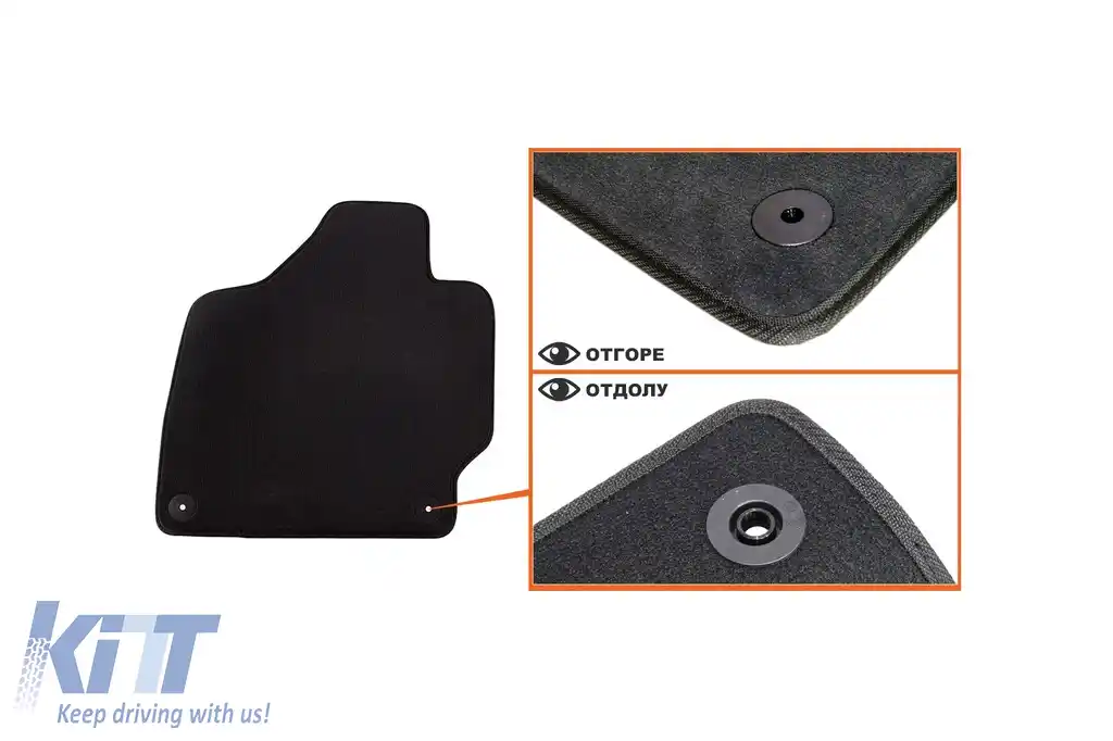Tapițerii de podea textile cu trei straturi, potrivite pentru Audi TT 2006-2014, set de 4 bucăți, negru-image-6242730