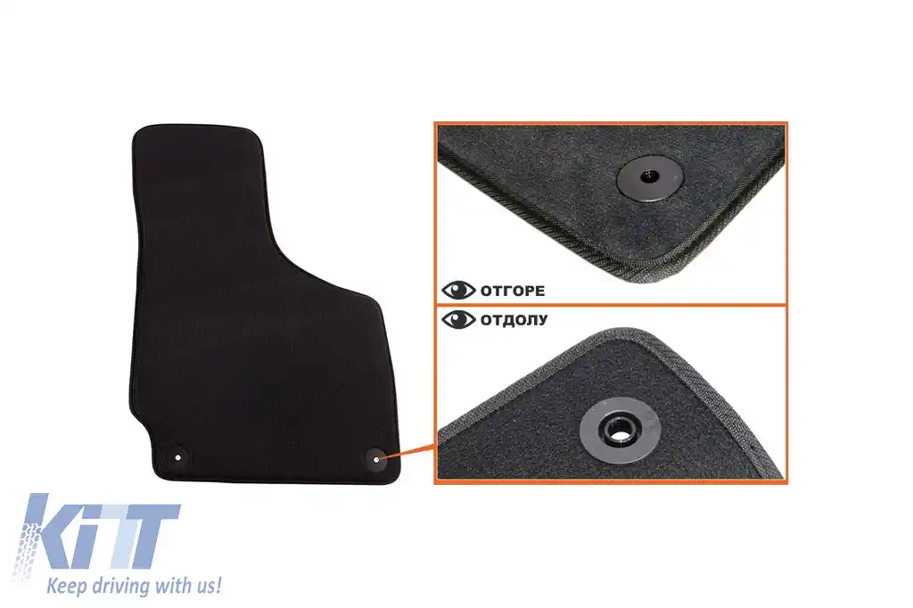 Tapițerii de podea textile cu trei straturi, potrivite pentru Audi TT 2006-2014, set de 4 bucăți, negru-image-6242731