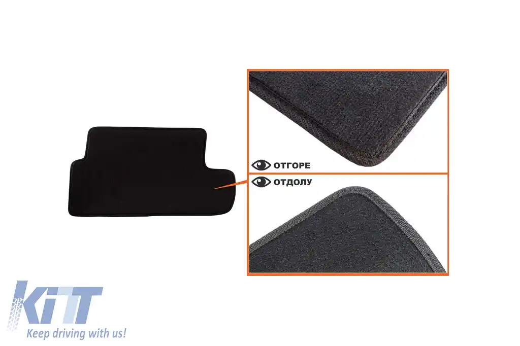 Tapițerii de podea textile cu trei straturi, potrivite pentru Audi TT 2006-2014, set de 4 bucăți, negru-image-6242732
