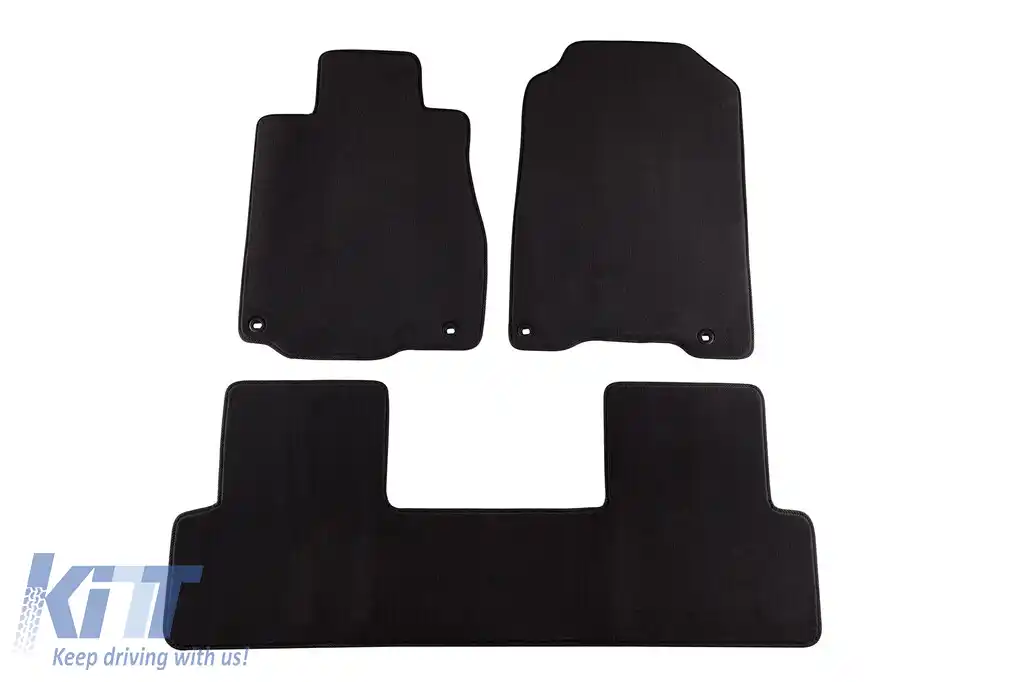 Tapițerii textile cu trei straturi, potrivite pentru Honda CR-V 2012-2018, din material Petex Style, set de 3, negru